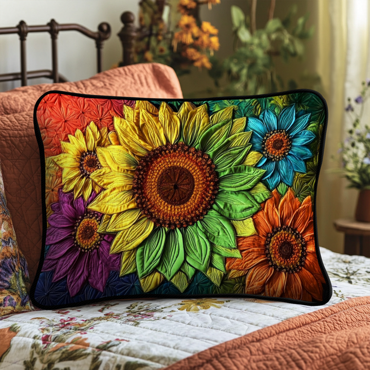 Elegant Sunflowers Quilted Bedding Pillow Case NCU0NT5787