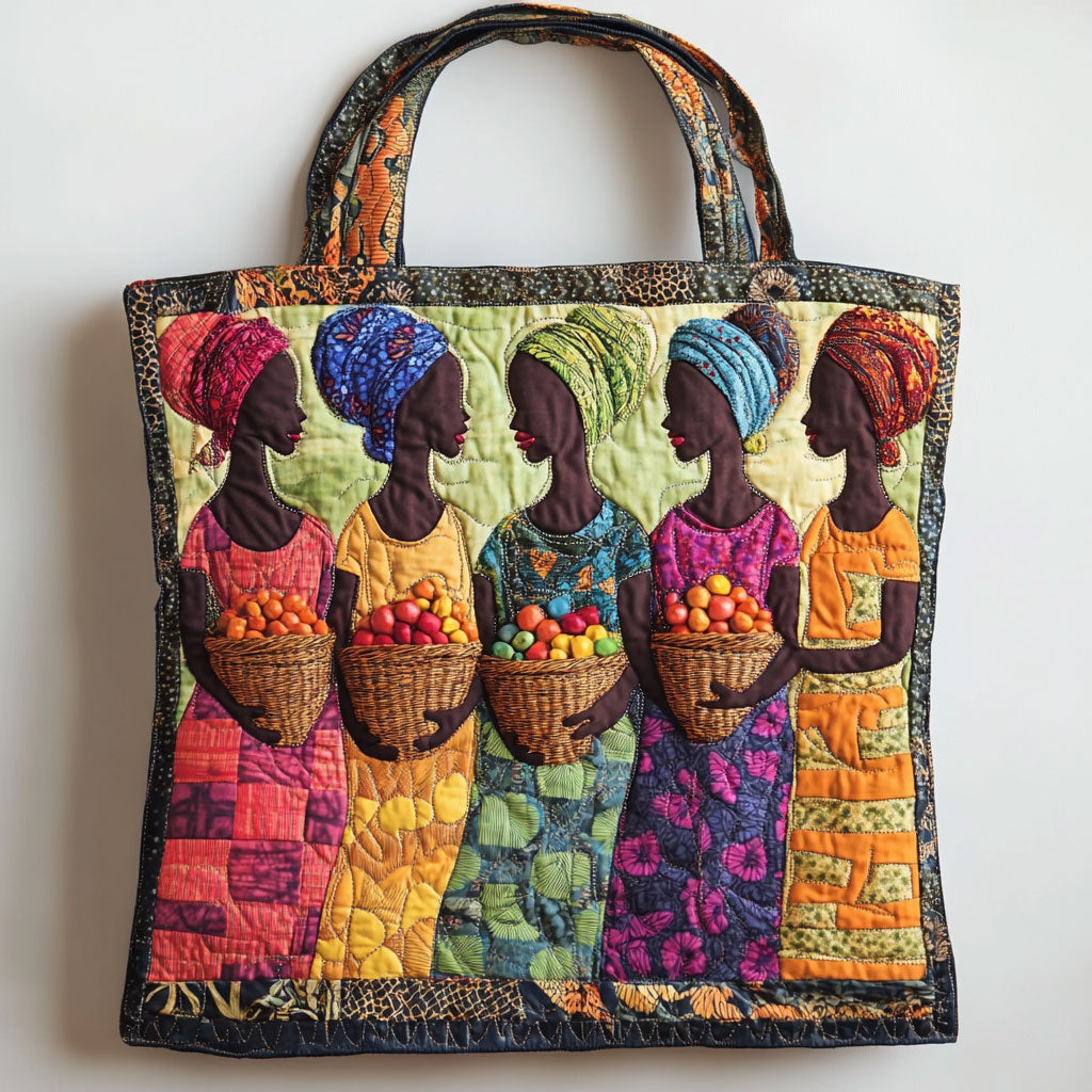 African Women Story WN0701025CL Quilted Tote Bag