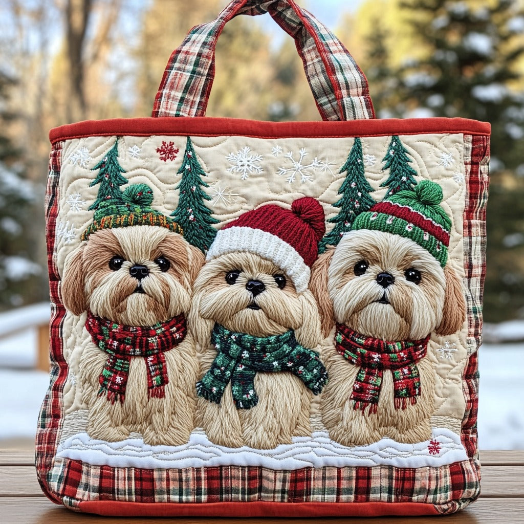 Furry Christmas Joy XR3010006CL Quilted Tote Bag