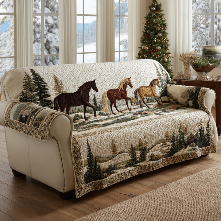 Alpine Horse Spirit Quilted Sofa Cover NCU0HH1603