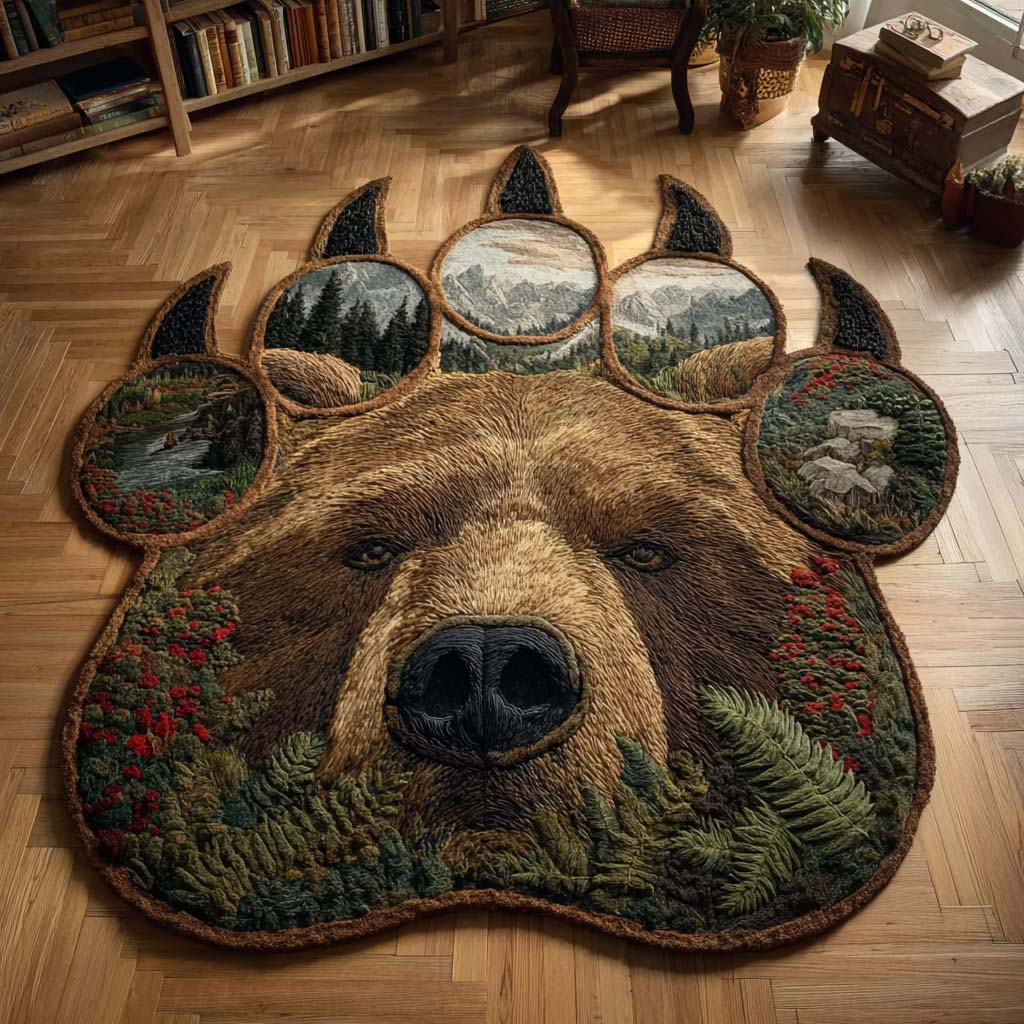 Ancient Bear Custom Shape Area Rug NCU0HH1964