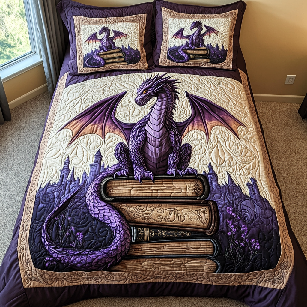 Ancient Watcher 3-Piece Quilted Bedding Set NCU0DV1857