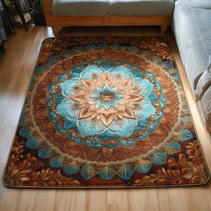 Aqua Mandala Area Rug NCU0VL3291