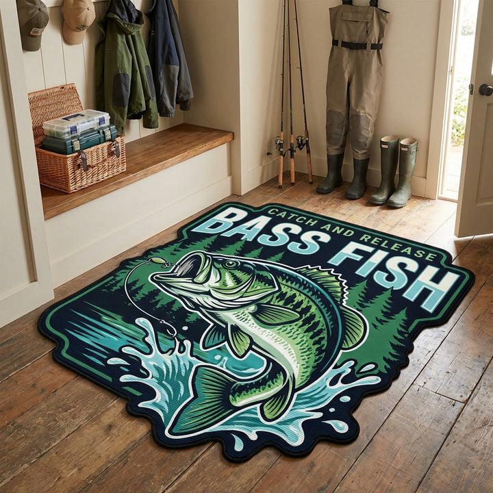 Bass Splash Custom Shape Area Rug NCU0TV1874