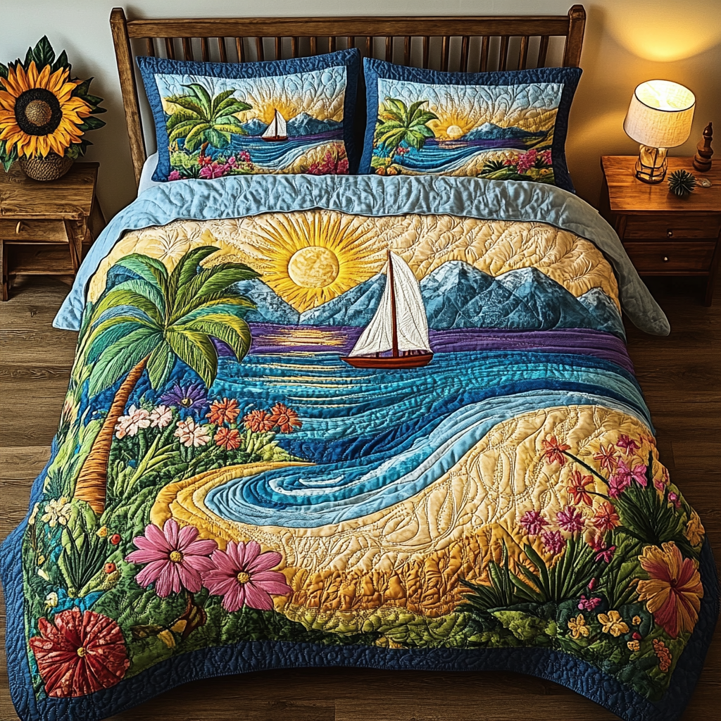 Ocean 3-Piece Quilted Bedding Set NCU0VT134