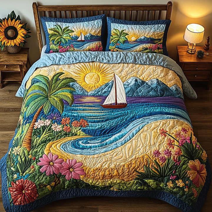 Ocean 3-Piece Quilted Bedding Set NCU0VT134