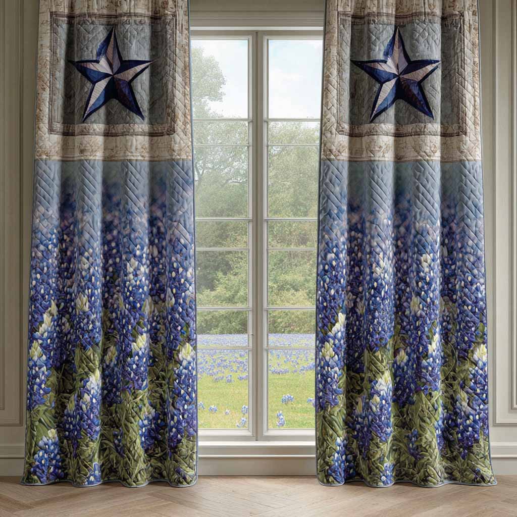 Bluebonnet Star Quilted Curtains NCU0XD2304