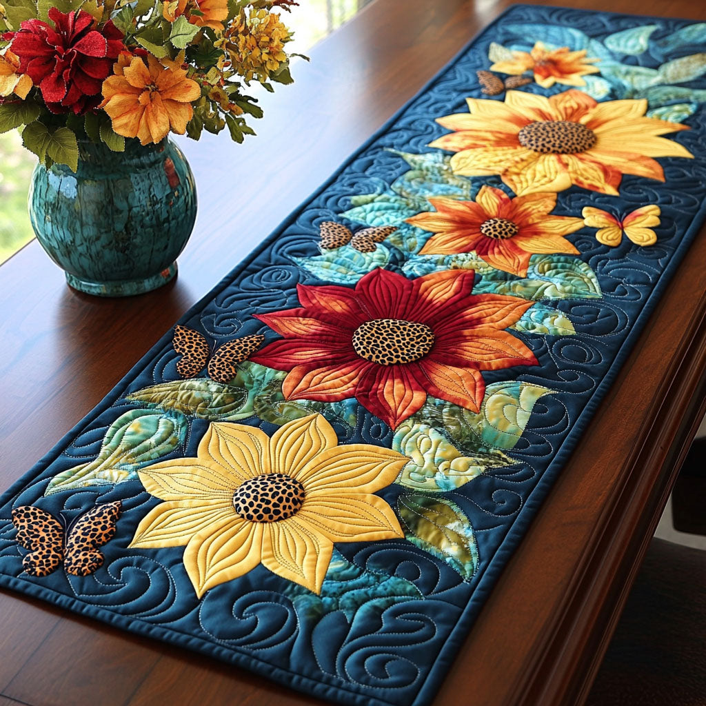 Butterfly Meadow Quilted Table Runner NCU0NT5653