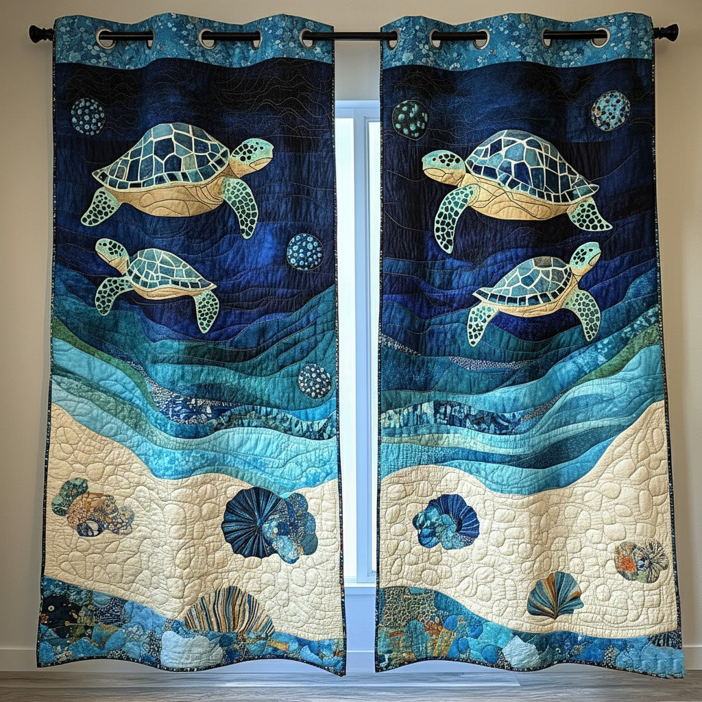 Calm Swimmer Quilted Curtains NCU0NT10975