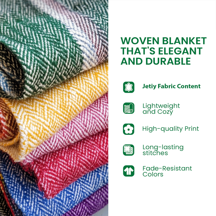 Waves and Shells Woven Sofa Blanket NCU0PT4955