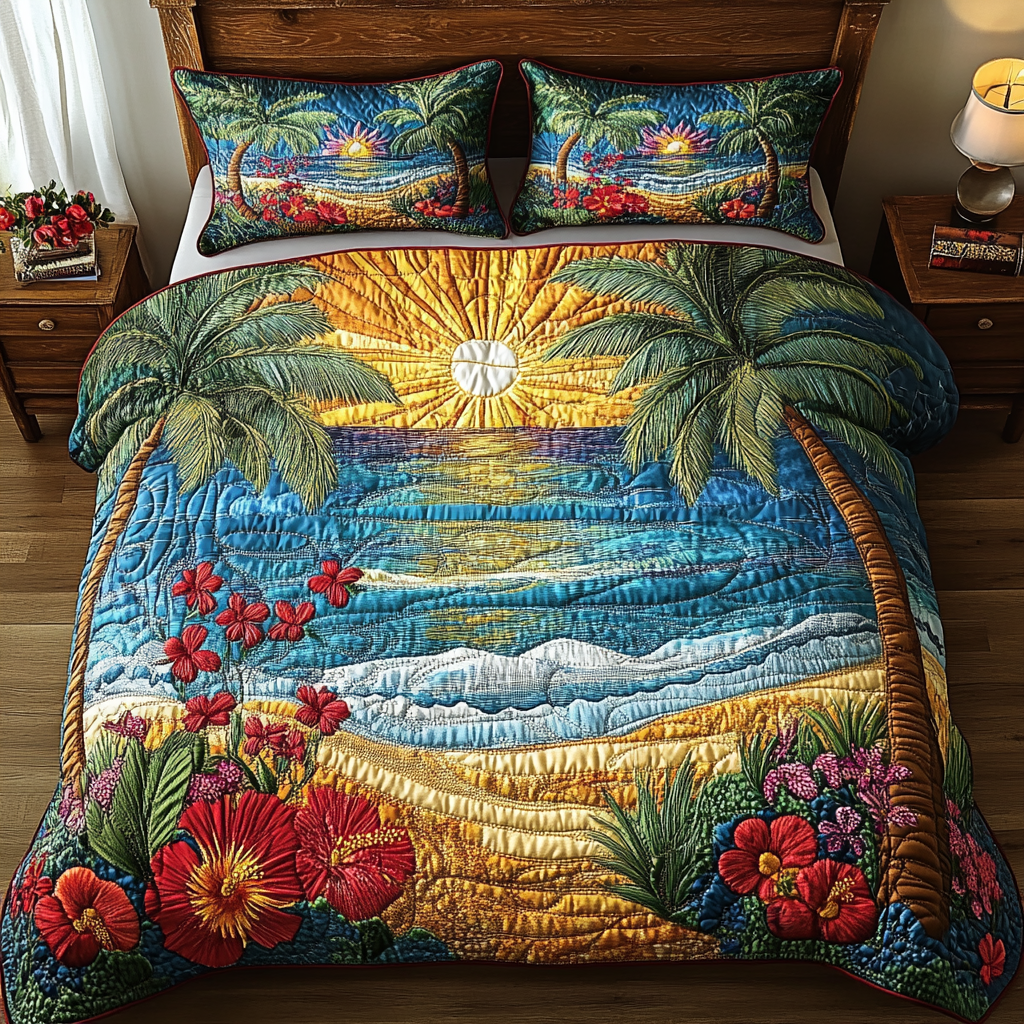 Ocean 3-Piece Quilted Bedding Set NCU0VT134