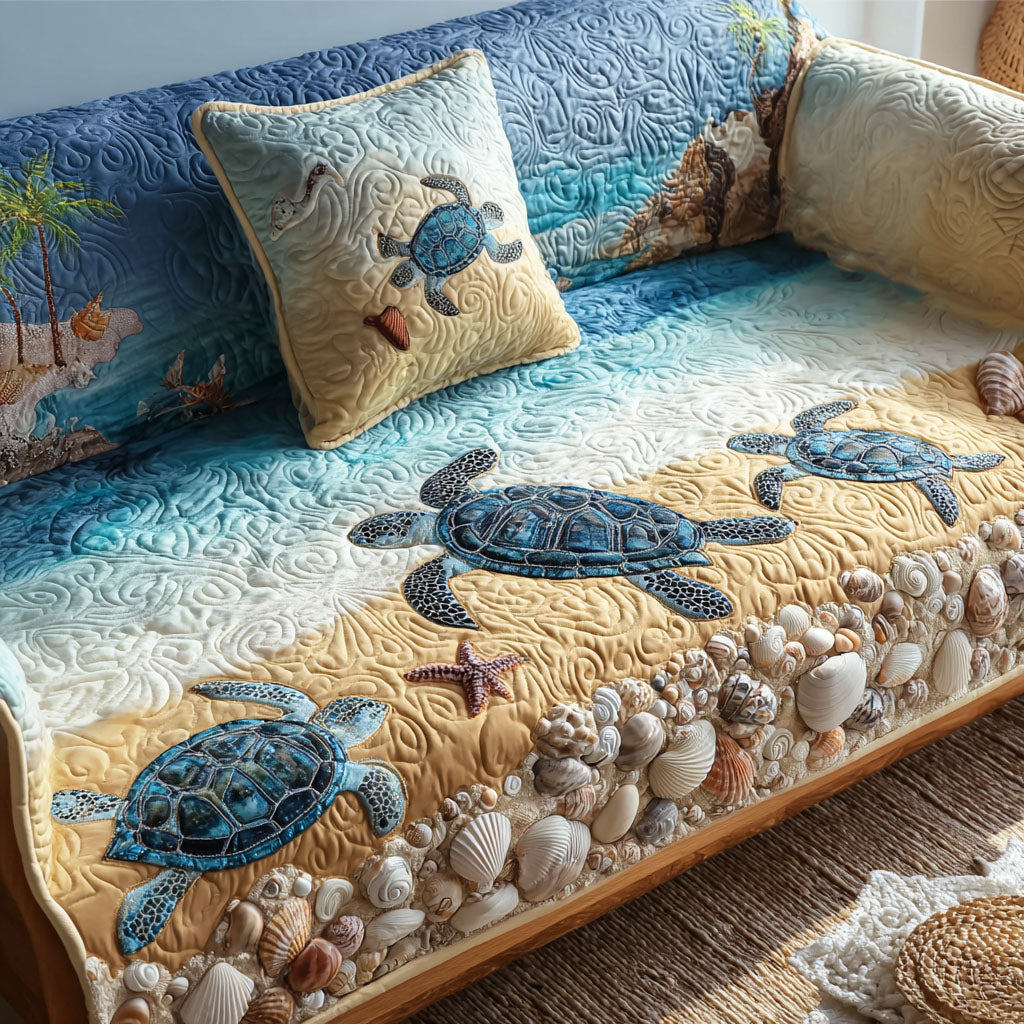 Coastal Charm Quilted Sofa Cover NCU0PT9703