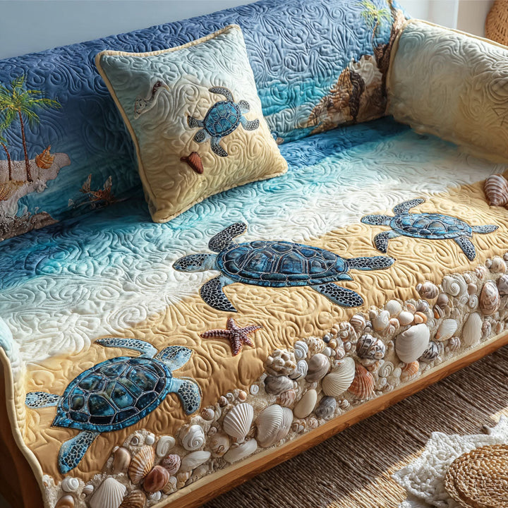 Coastal Charm Quilted Sofa Cover NCU0PT9703