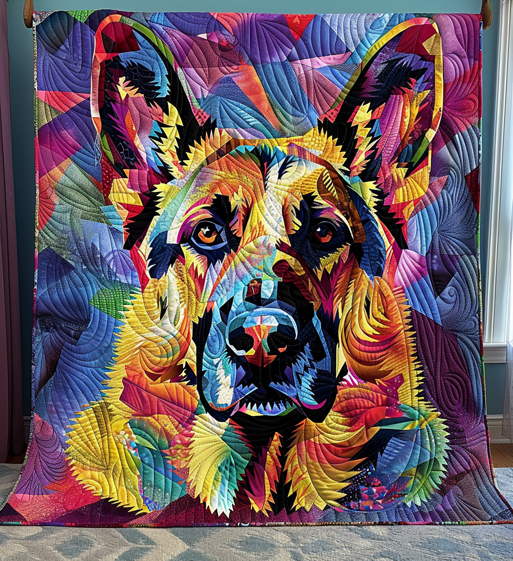 Colorful Shepherd Quilted Blanket NCU0DV1639