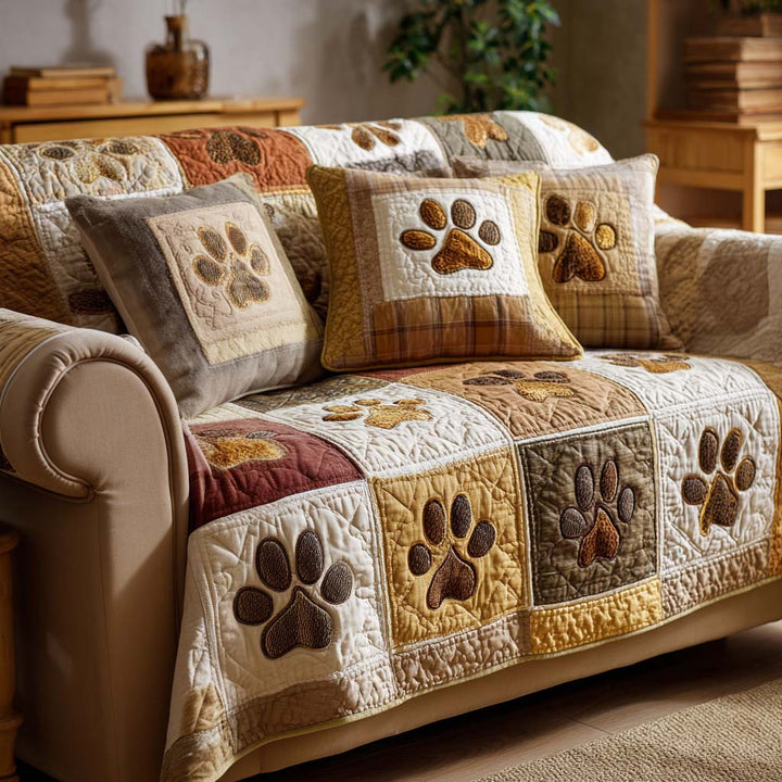 Cozy Paw Quilted Sofa Cover NCU0NT11722