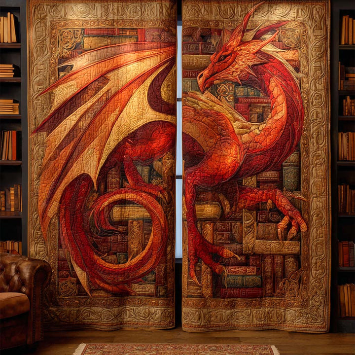 Crimson Flame Guardians Quilted Curtains NCU0XD2177