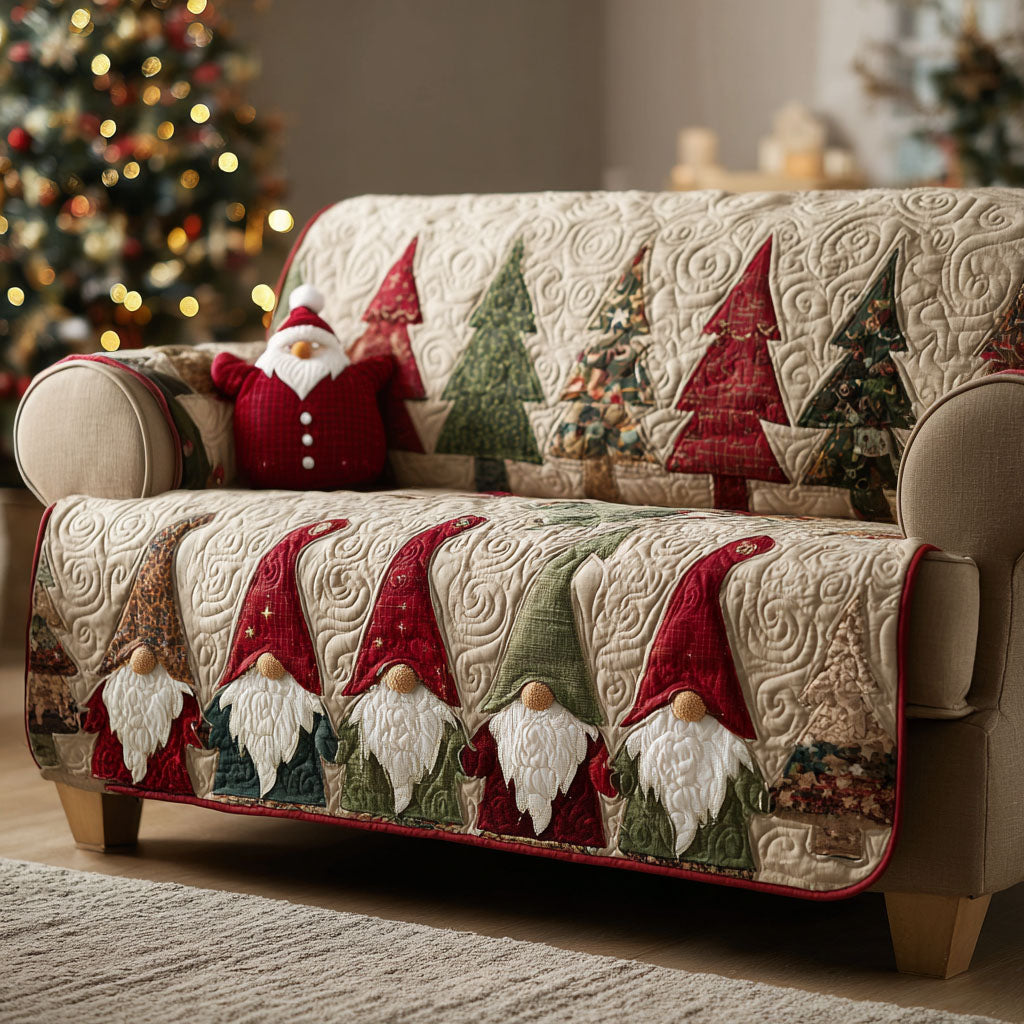Crimson Gnome Quilted Sofa Cover NCU0TV653