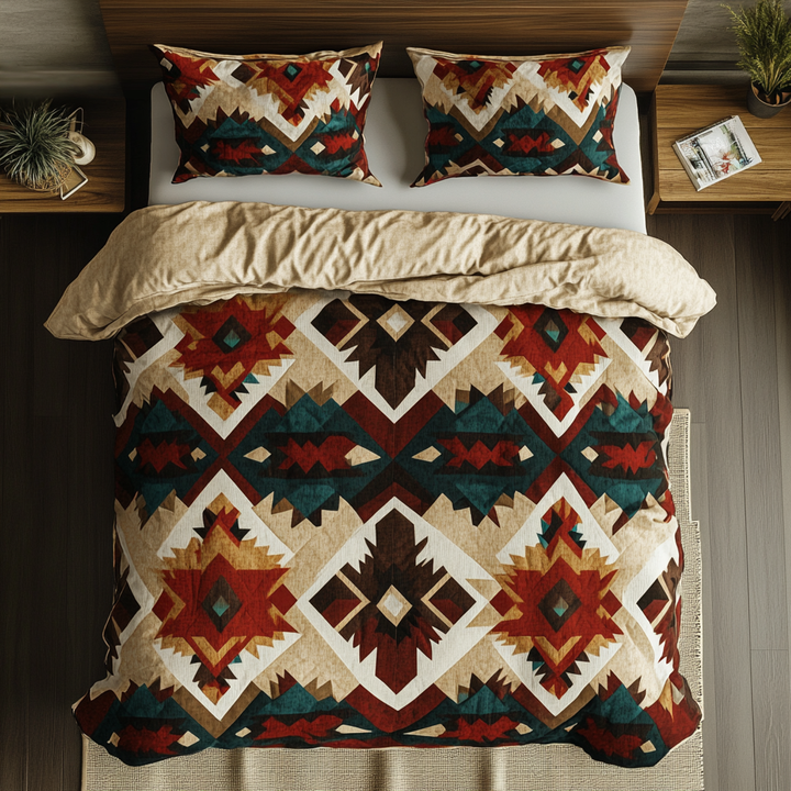 Native Pattern 3-Piece Quilted Bedding Set NCU0VT81
