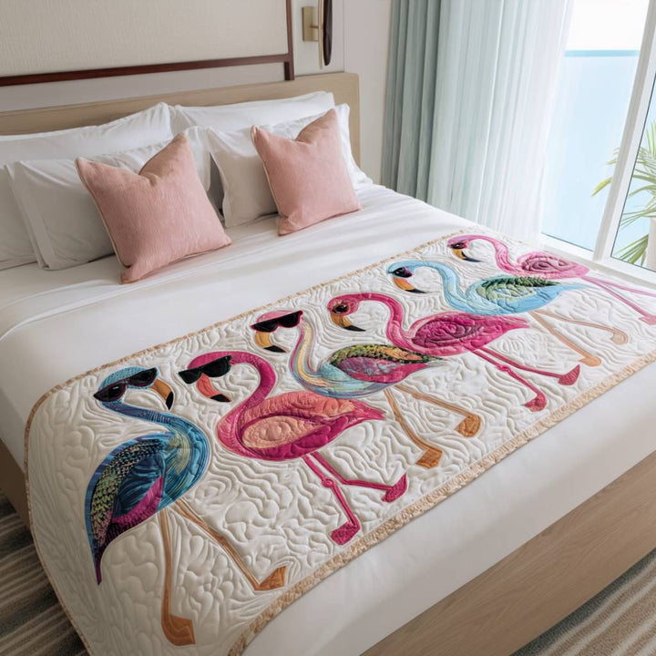Dance of the Flamingo Quilted Bed Runner NCU0PT8488