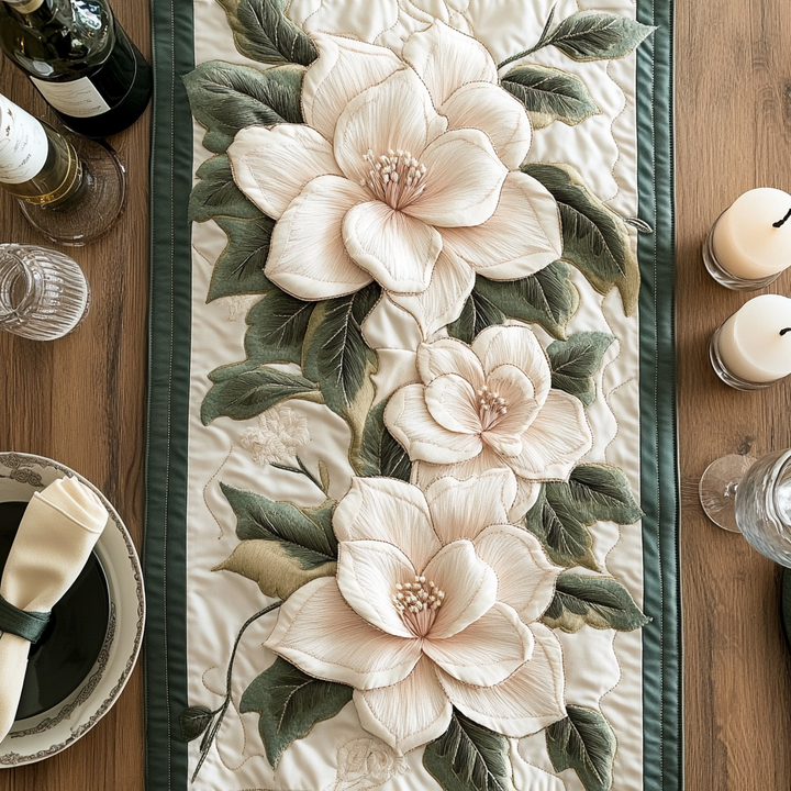 Delicate Bloom Quilted Table Runner NCU0VH3054