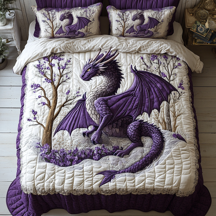 Dragon 3-Piece Quilted Bedding Set NCU0VT177