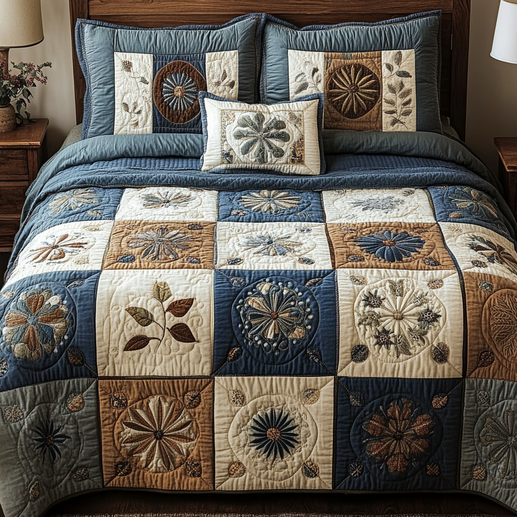 Earth Harmony 3-Piece Quilted Bedding Set NCU0VH3726