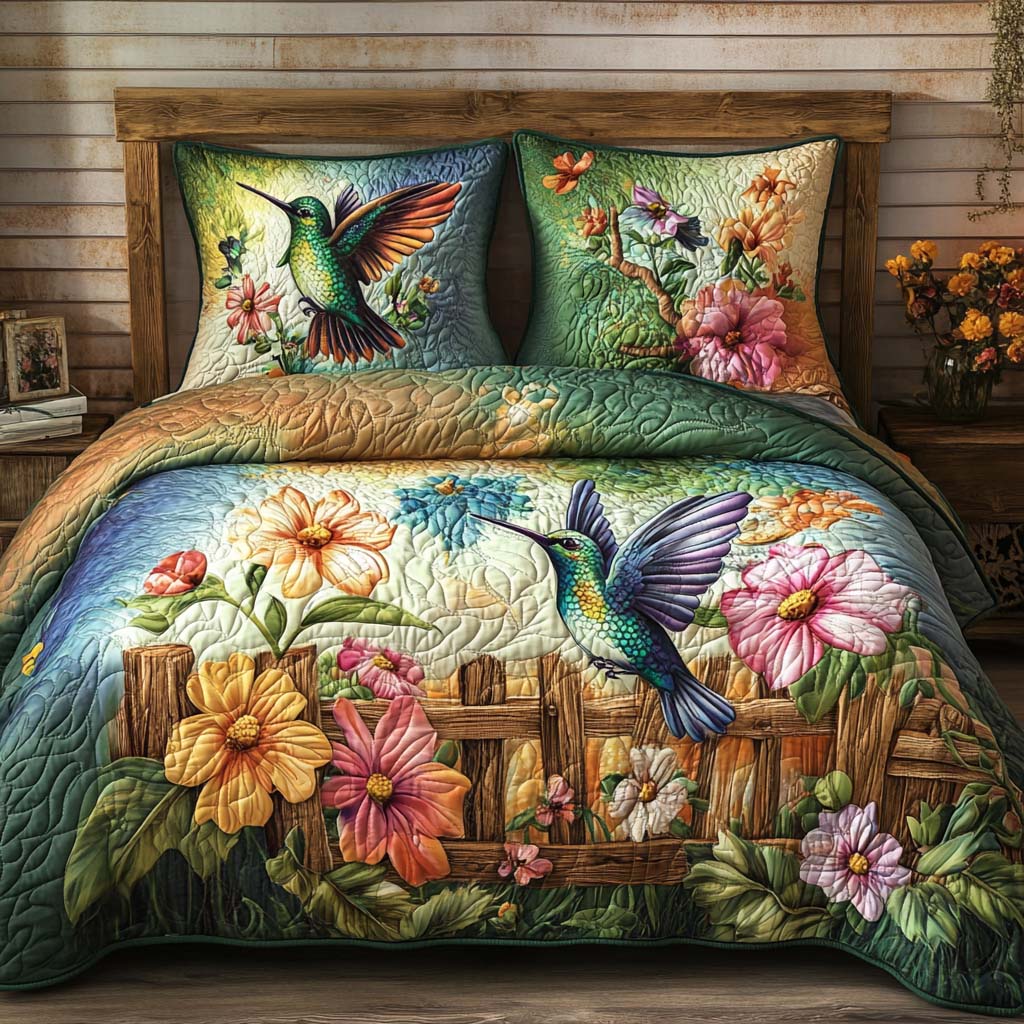 Emerald Grace 3-Piece Quilted Bedding Set NCU0NT10579