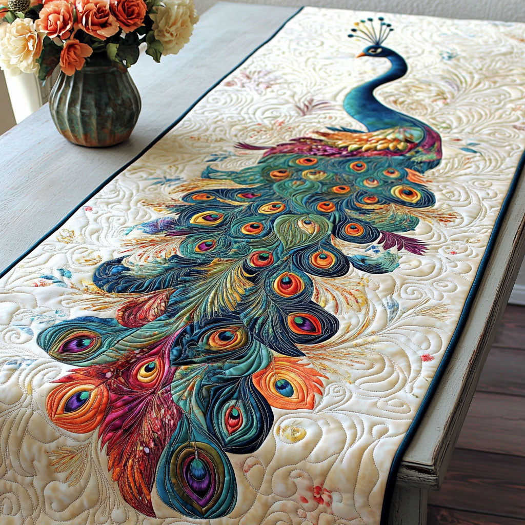 Feathered Grace Quilted Table Runner NCU0PT1407