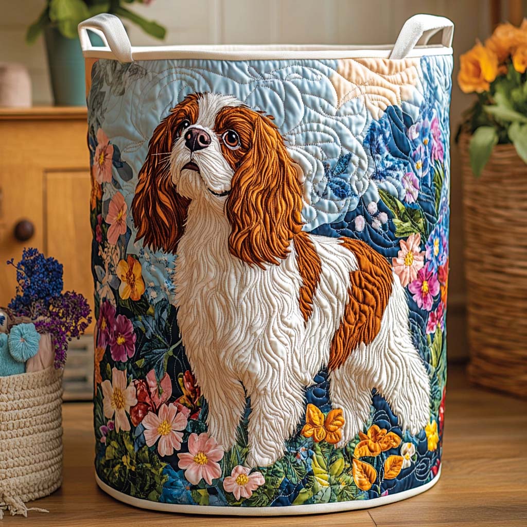 Floral Field Stroll Quilted Laundry Basket NCU0NXD782