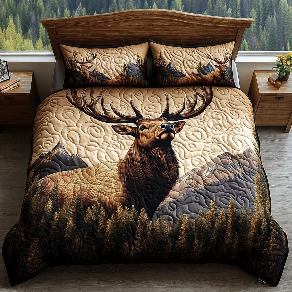 Forest Guardian 3-Piece Quilted Bedding Set NCU0DV2647