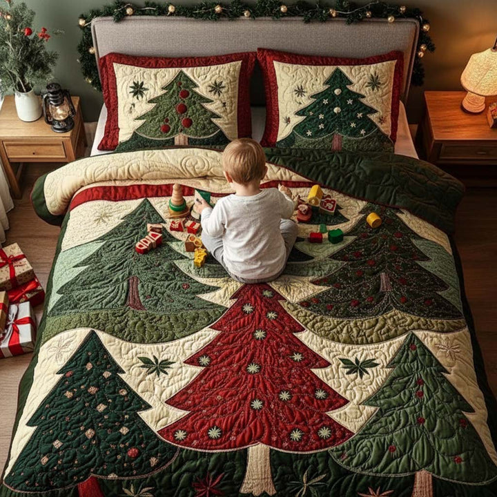 Forest Of Joy 3-Piece Quilted Bedding Set NCU0NT1732