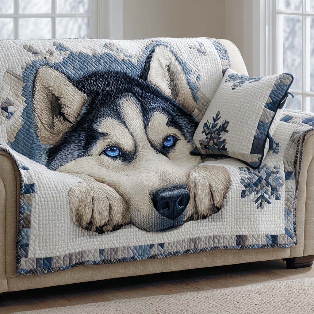 Frosty Dreamer Quilted Sofa Cover NCU0XD1267