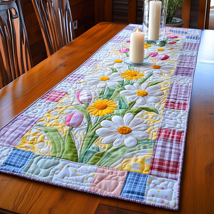 Flower Quilted Table Runner NCU0VT143
