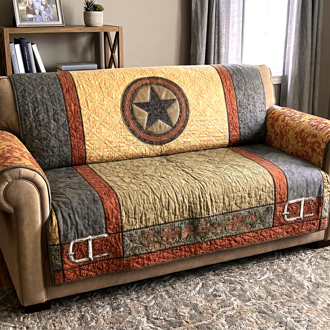Texas Star Bold Quilted Sofa Cover NCU0XD2128