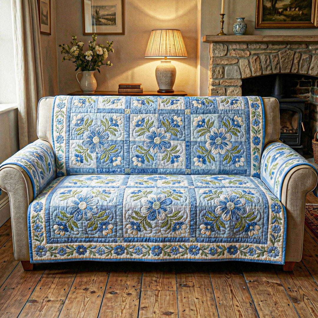 Gentle Blooms Quilted Sofa Cover NCU0TD2403