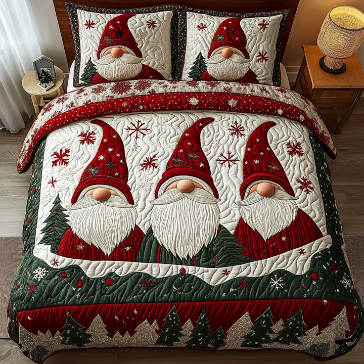 Gnome 3-Piece Quilted Bedding Set NCU0VT281