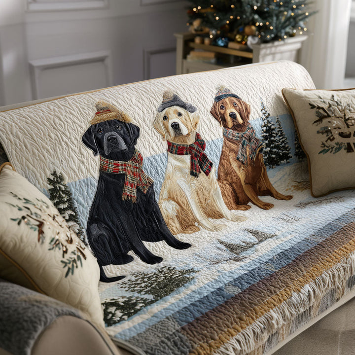 Labrador Retriever Quilted Sofa Cover NCU0VT339