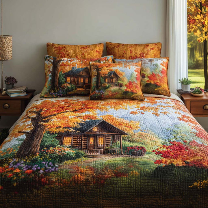 Log Cabin 3-Piece Quilted Bedding Set NCU0VT221