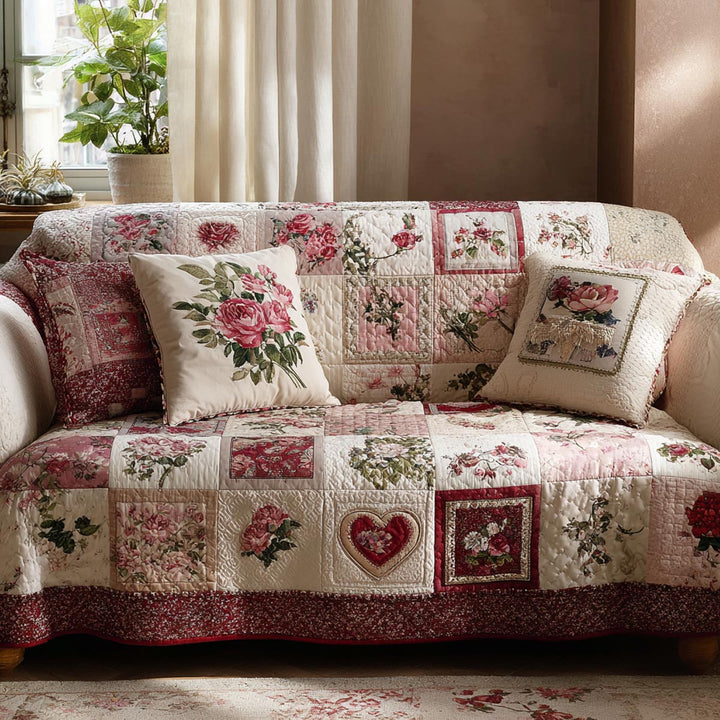 Heart Quilted Sofa Cover NCU0VT371