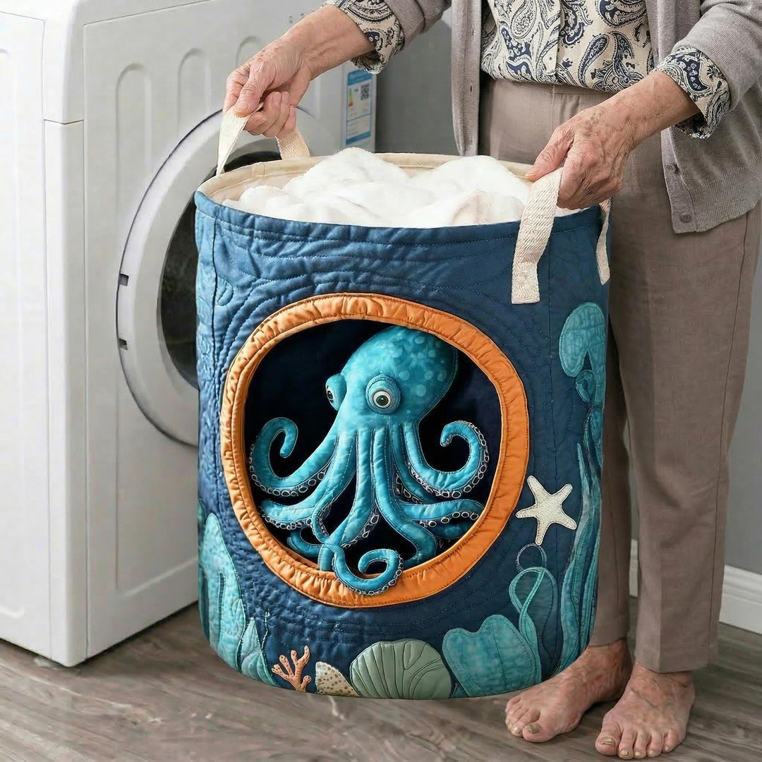 Hidden Octopus Quilted Laundry Basket NCU0NTD374
