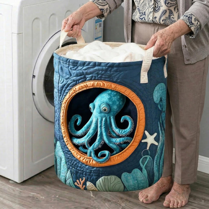 Hidden Octopus Quilted Laundry Basket NCU0NTD374