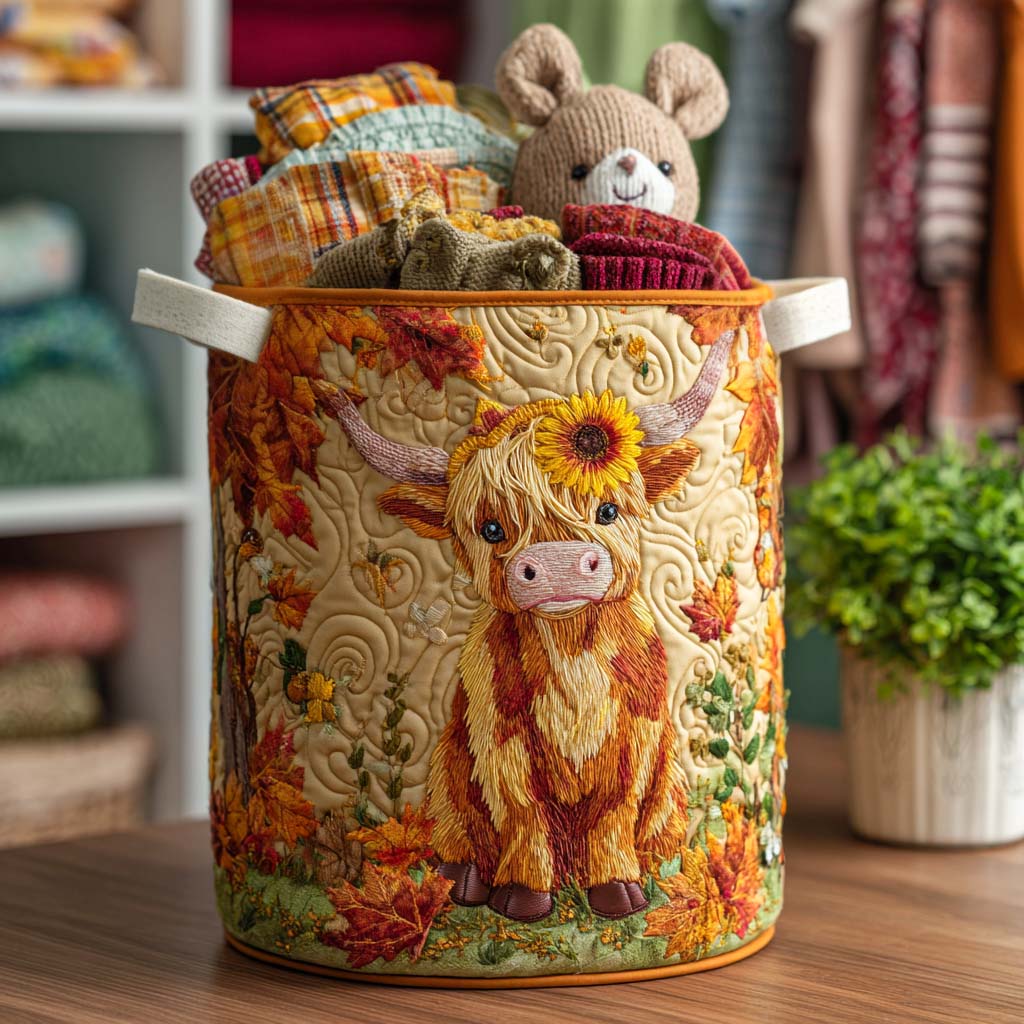 Highland Meadow Quilted Laundry Basket NCU0NNT1366