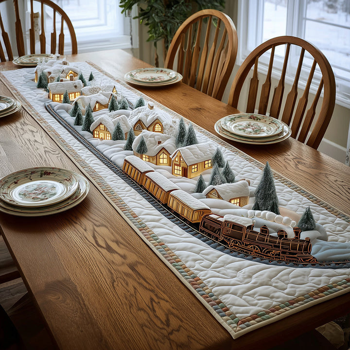 Winter Train Quilted Table Runner NCU0VT299