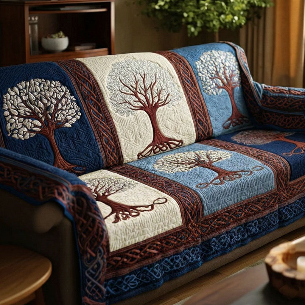 Tree Of Life Quilted Sofa Cover NCU0VT368