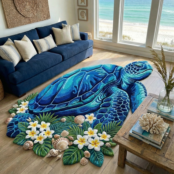 Island Turtle Custom Shape Area Rug NCU0DV9597