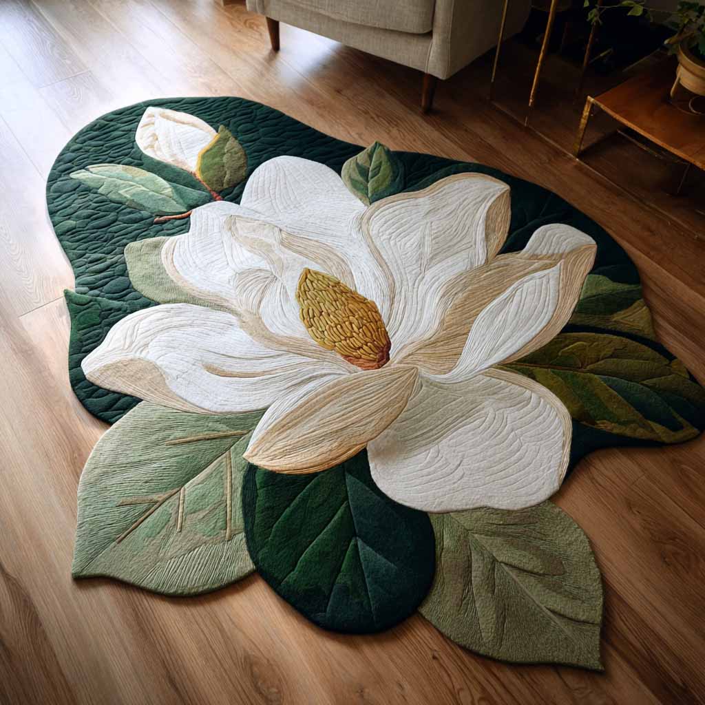 Ivory Blossom Custom Shape Area Rug NCU0XD2712