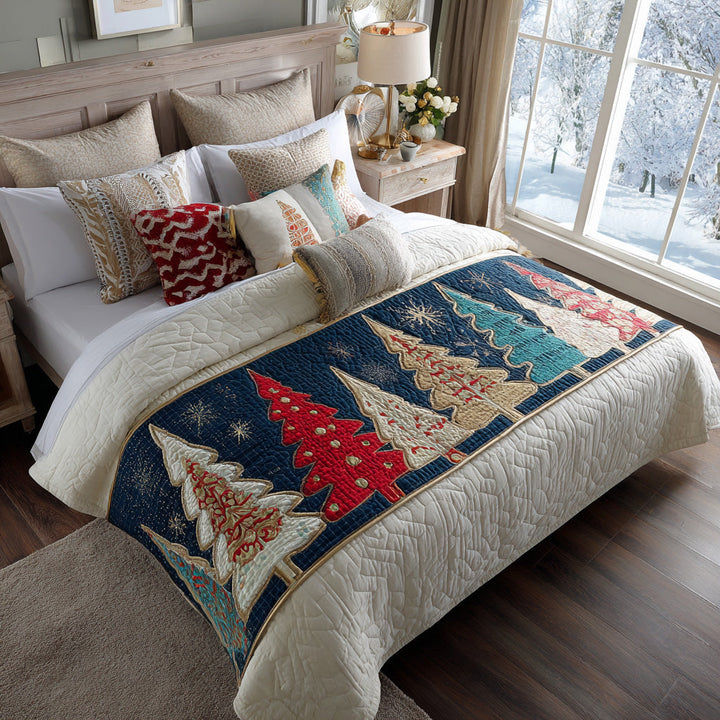 Christmas Tree Quilted Bed Runner NCU0VT248
