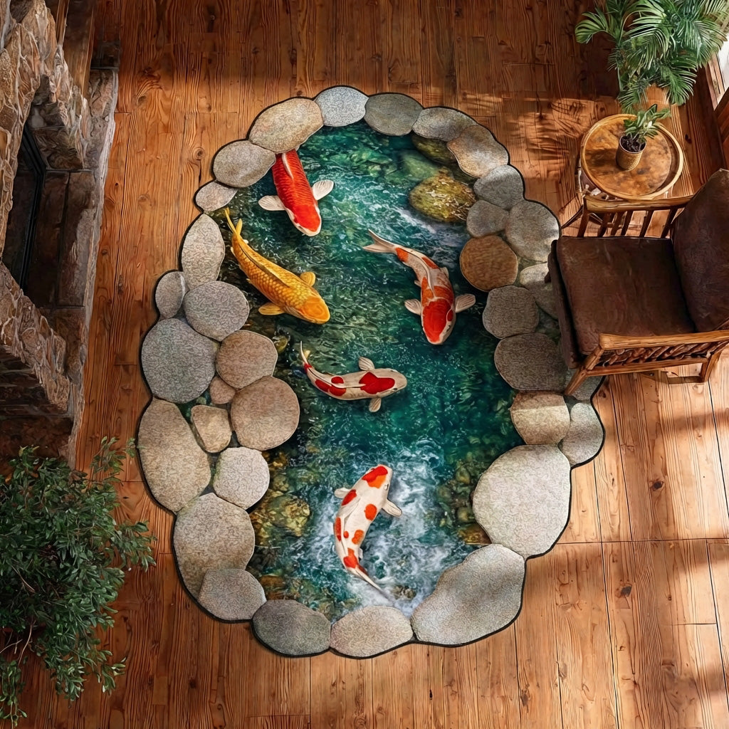 Koi Oasis Custom Shape Area Rug NCU0TV1833