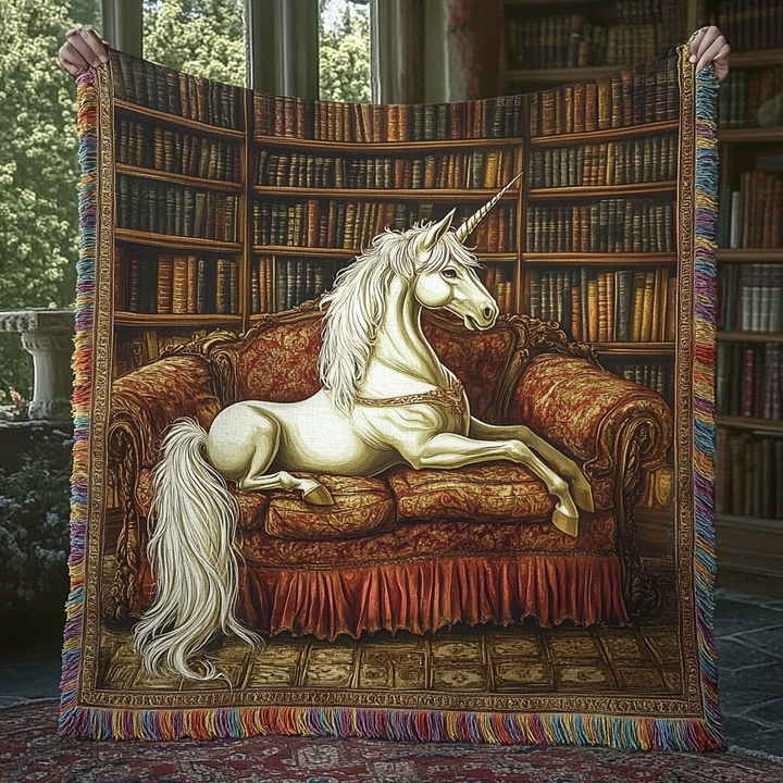 Library Unicorn Woven Sofa Blanket NCU0DV3835