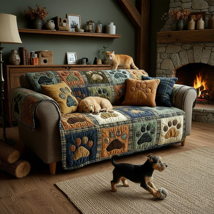 Love Paw Quilted Sofa Cover NCU0NT11193
